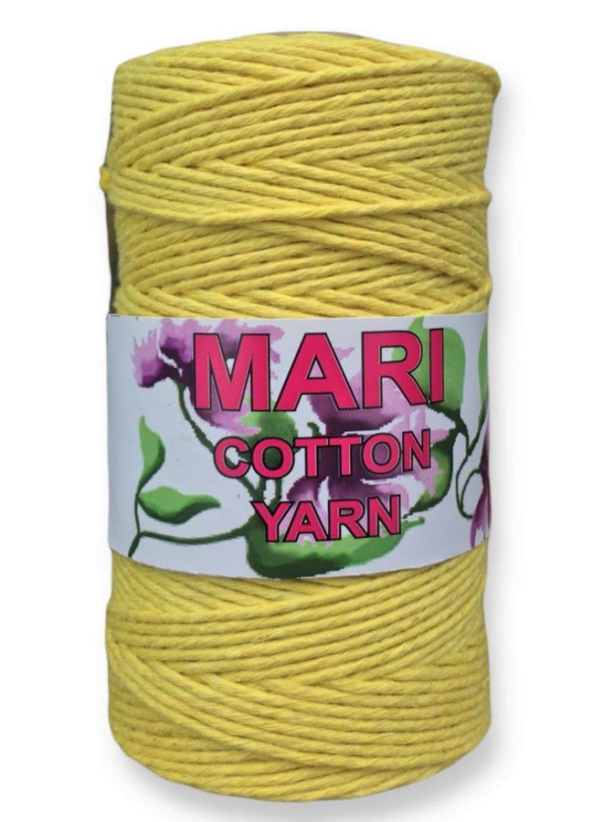 MARI - Recycled Cotton Crochet Yarn - Medium Thicker - Lemon Yellow - 100 Grams - 125 Metres. - Image 1
